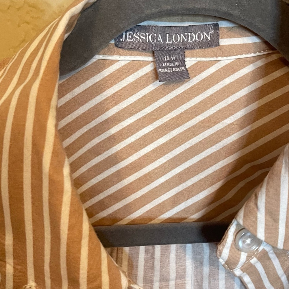Neutral white stripe button down - Picture 2 of 3